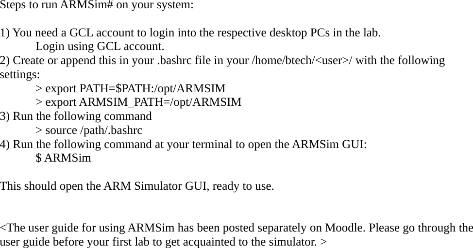 Page 1 of 1 - ARMSim Instructions For Lab