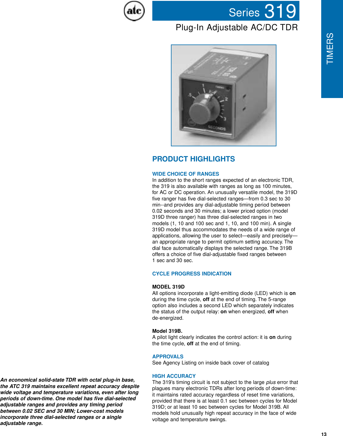 Page 1 of 4 - ATC 319 Time Delay Relay ATC-319-Time-Delay-Relay