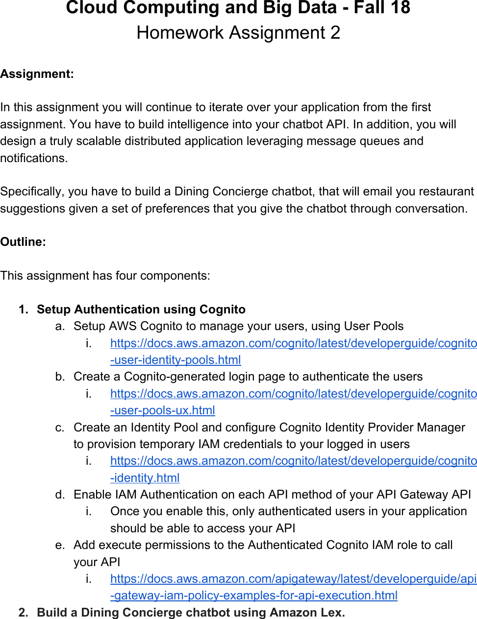 Page 1 of 5 - AWS-Cloud-Dining-Concierge-Chatbot-Part2-Instructions