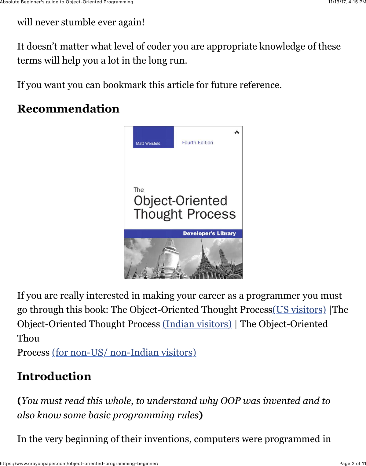 Page 2 of 11 - Absolute Beginner's Guide To Object-Oriented Programming