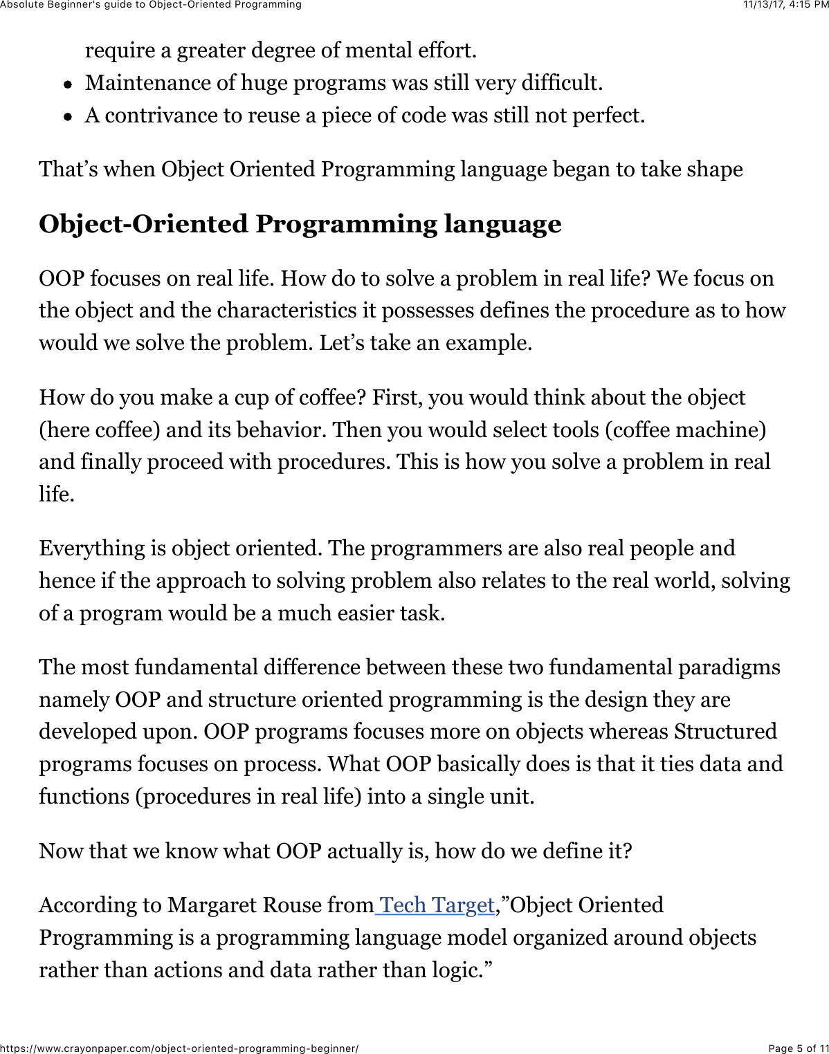 Page 5 of 11 - Absolute Beginner's Guide To Object-Oriented Programming