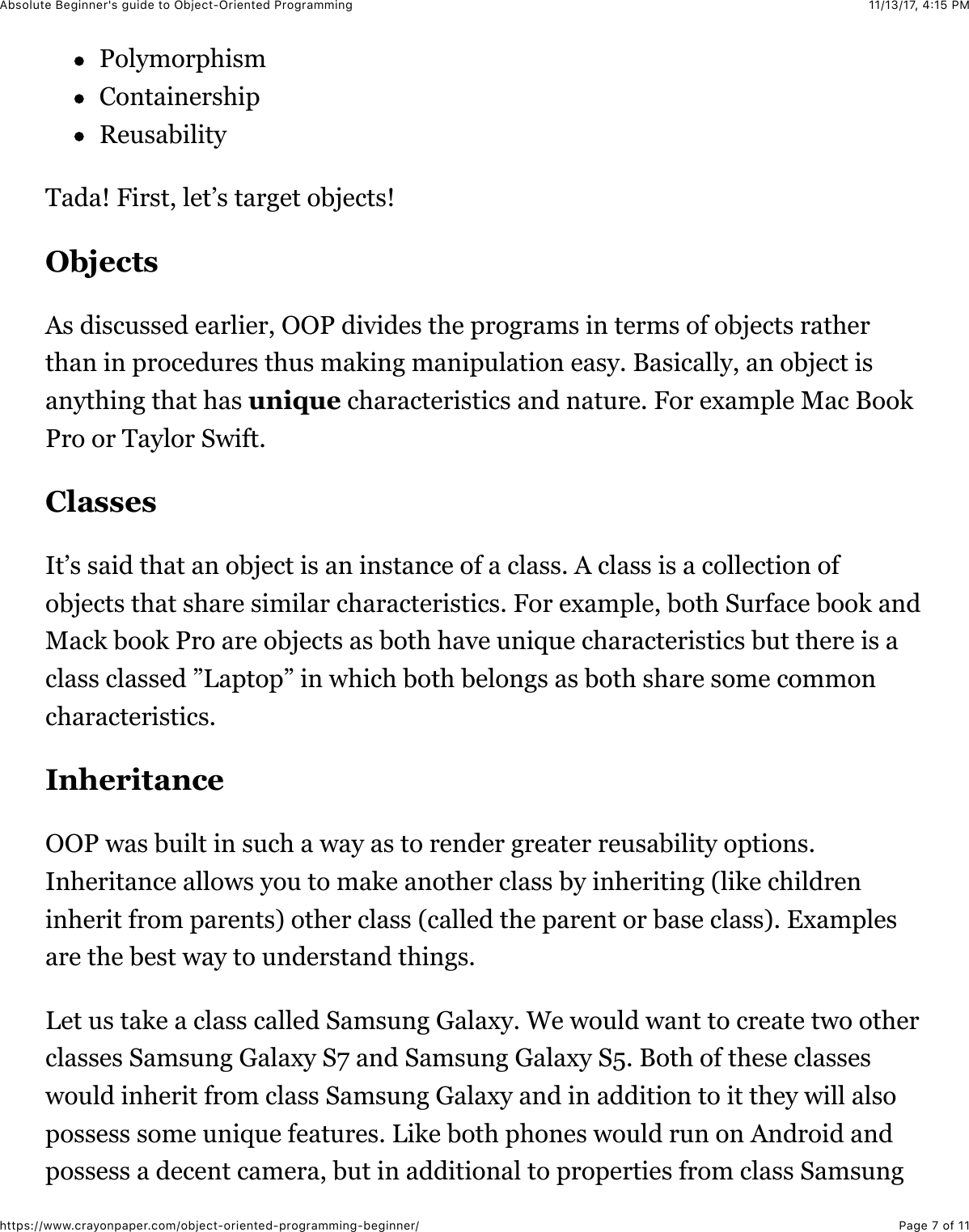 Page 7 of 11 - Absolute Beginner's Guide To Object-Oriented Programming