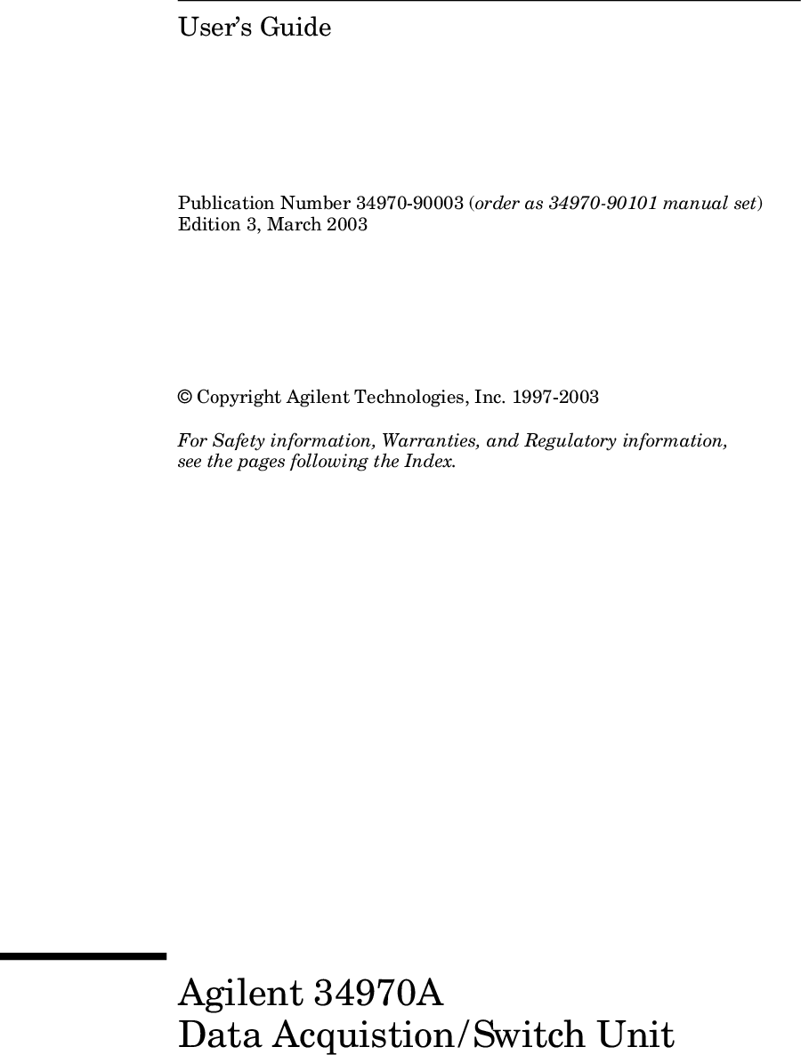 Agilent 34970A User