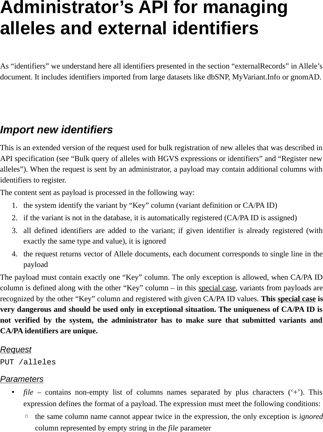 Page 5 of 11 - Allele Registry 1.01.xx Manual V2