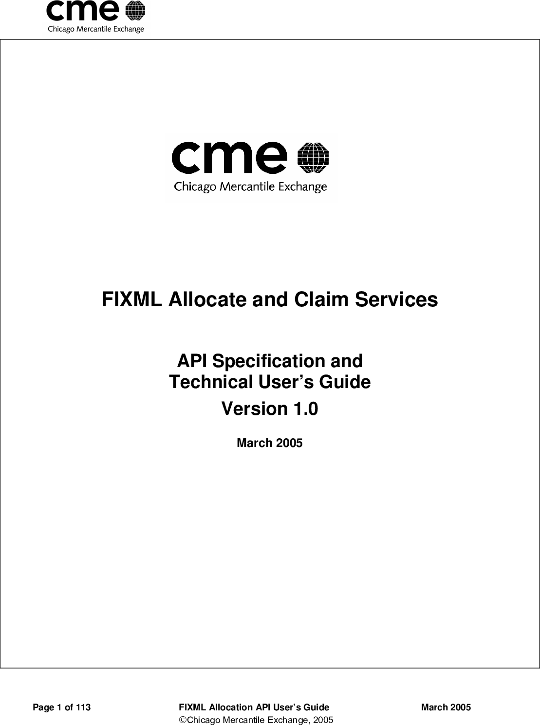 Fixml Allocate And Claim API Spec Users Guide V 1