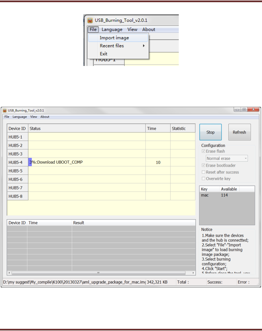 get key failed usb burning tool