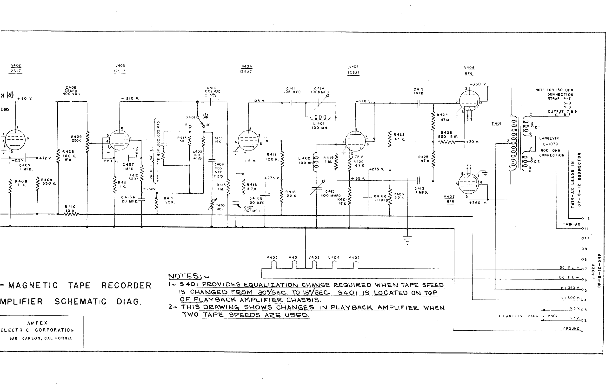 Page 11 of 11 - Ampex-200 200A-drawings Schematics