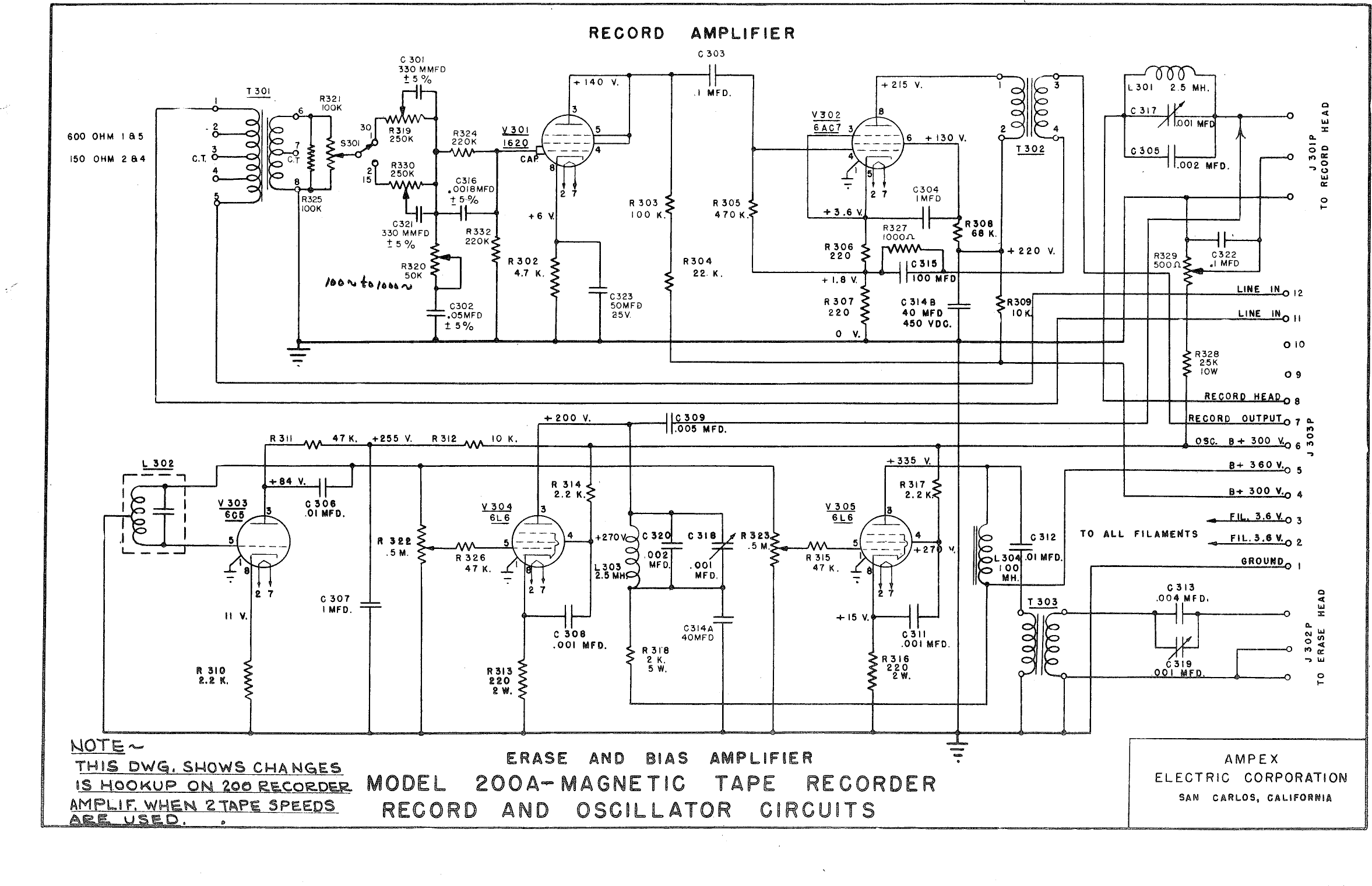 Page 9 of 11 - Ampex-200 200A-drawings Schematics