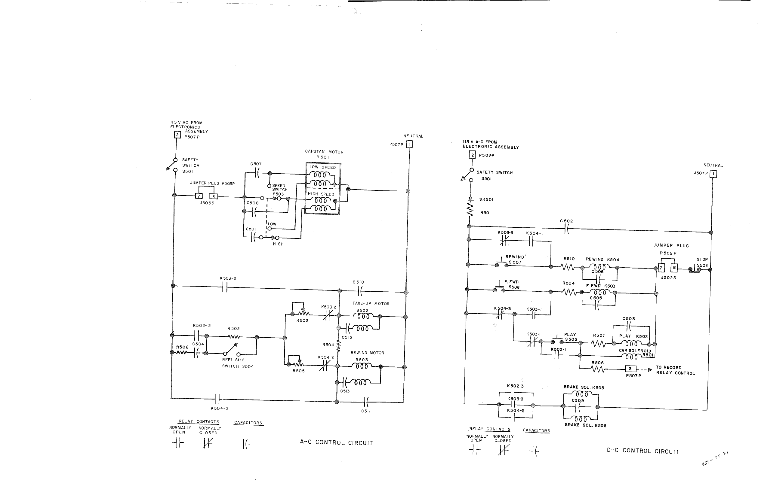 Ampex 351 parts schematics TM1008