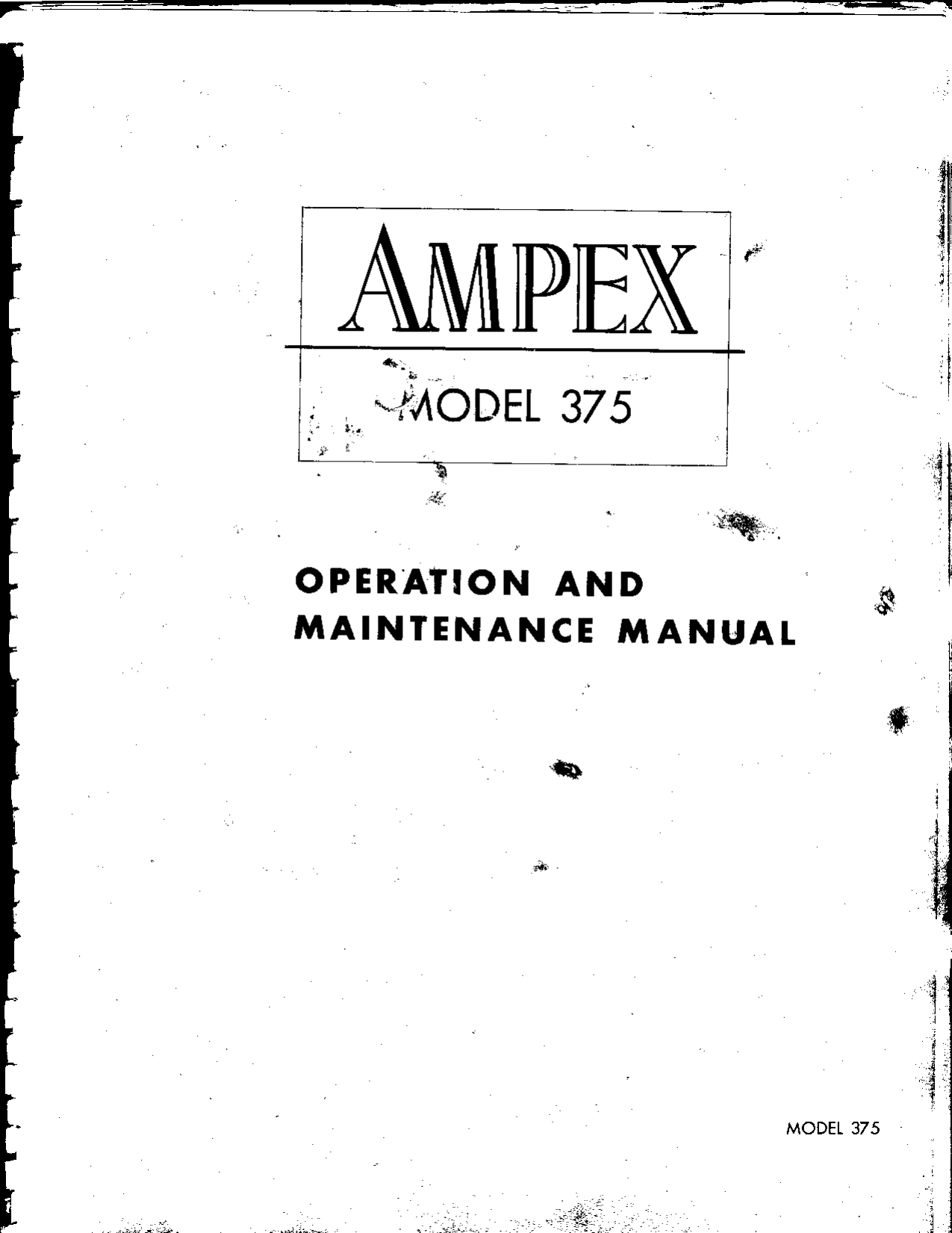 Page 1 of 9 - Ampex-375 Motor Amplifier