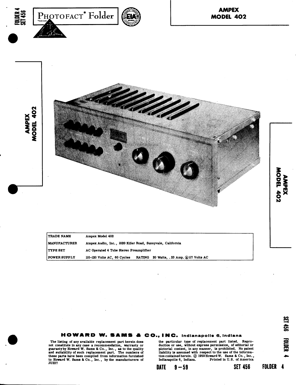 Page 1 of 6 - Ampex-402_preamp Ampex-402 Preamp
