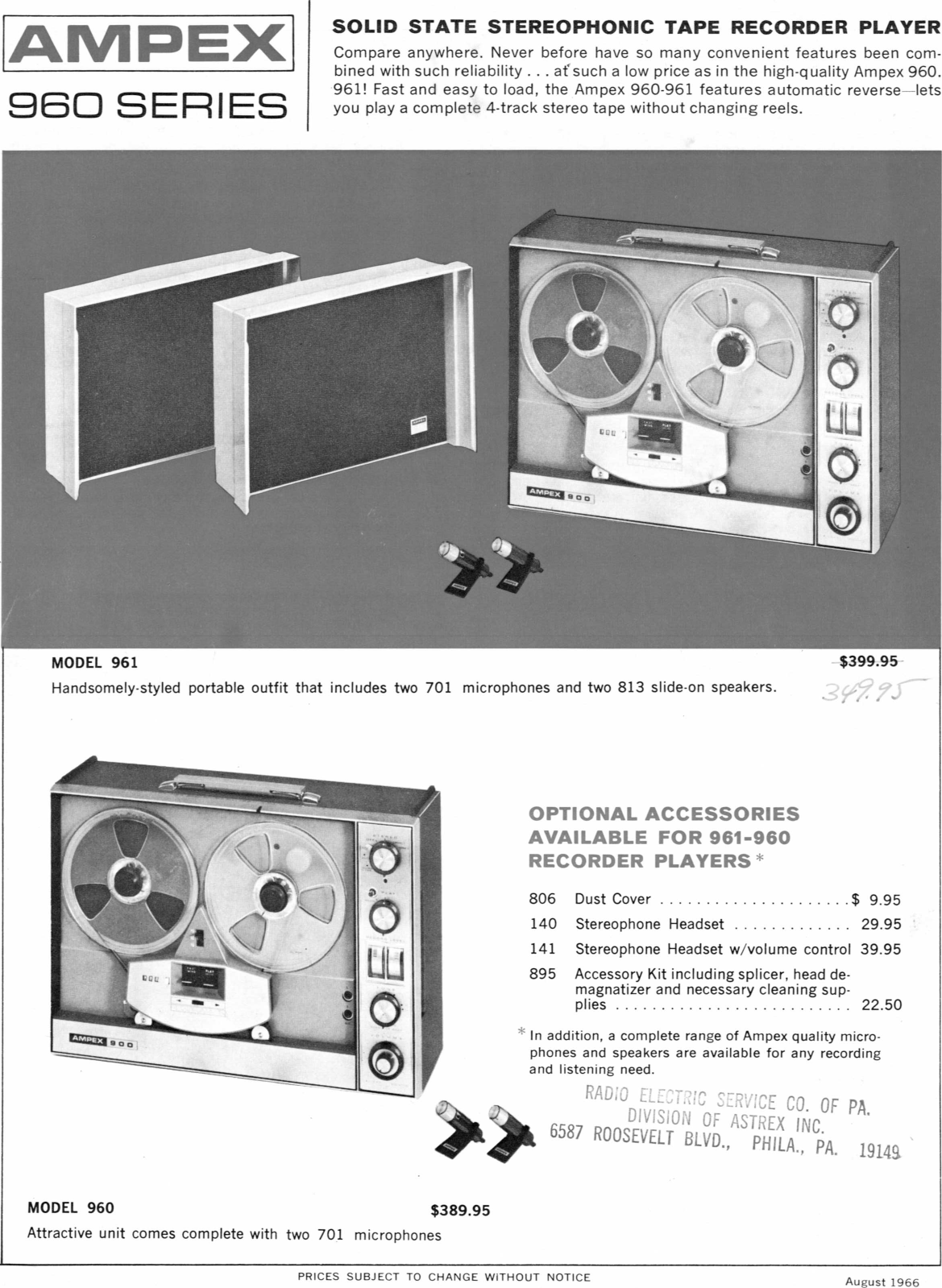 Page 1 of 2 - Ampex 960 Series Literature