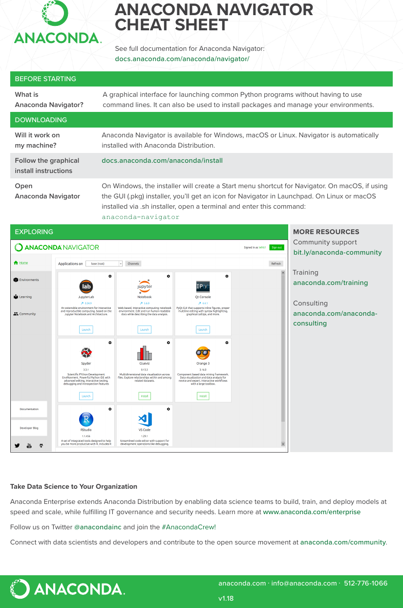 Page 2 of 2 - Anaconda Starter Guide Cheat Sheet