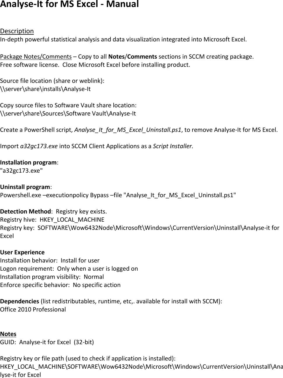 Page 1 of 3 - Analyse It For MS Excel Manual