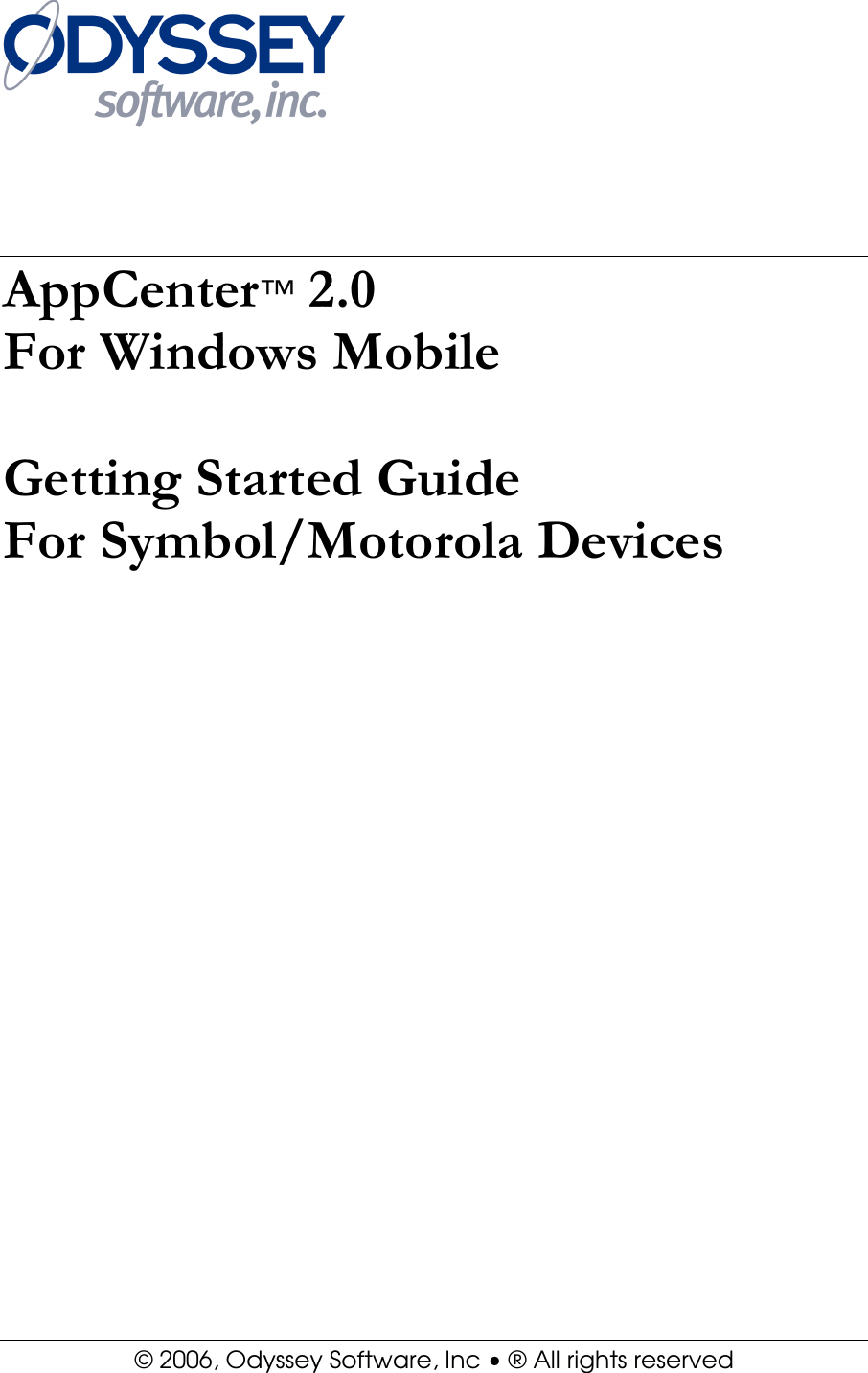 Page 1 of 6 - AppCenter 2.0 WM Getting Started Guide _Symbol-Motorola_ App Center (Symbol-Motorola)