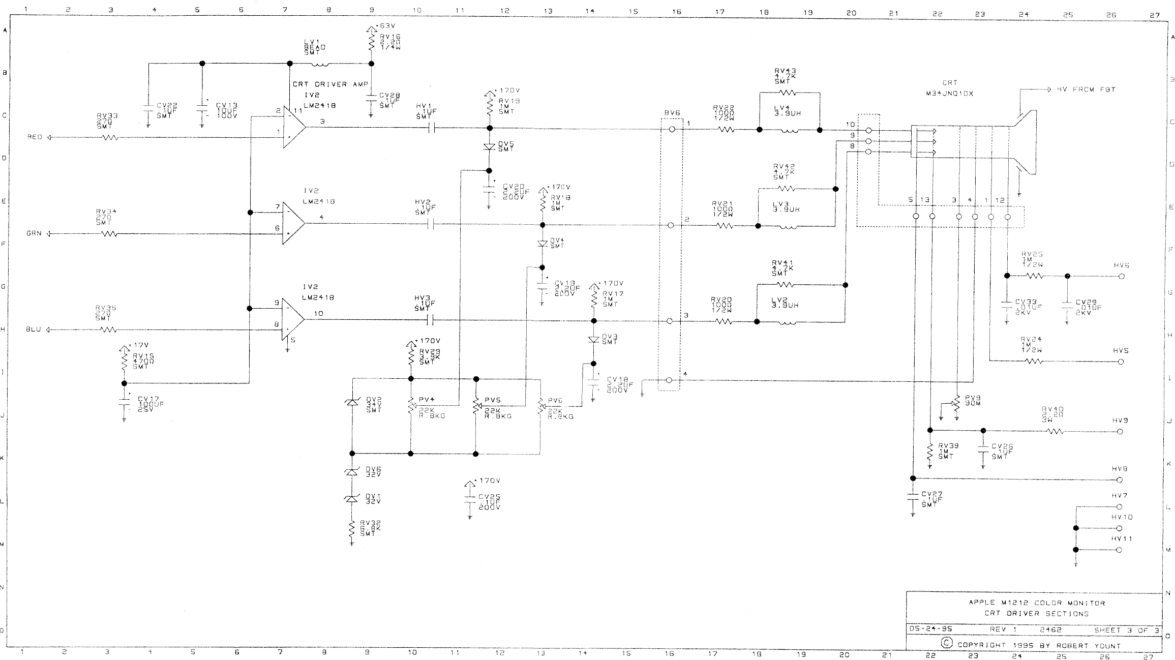 Page 3 of 3 - Apple M1212 Monitor Schematic