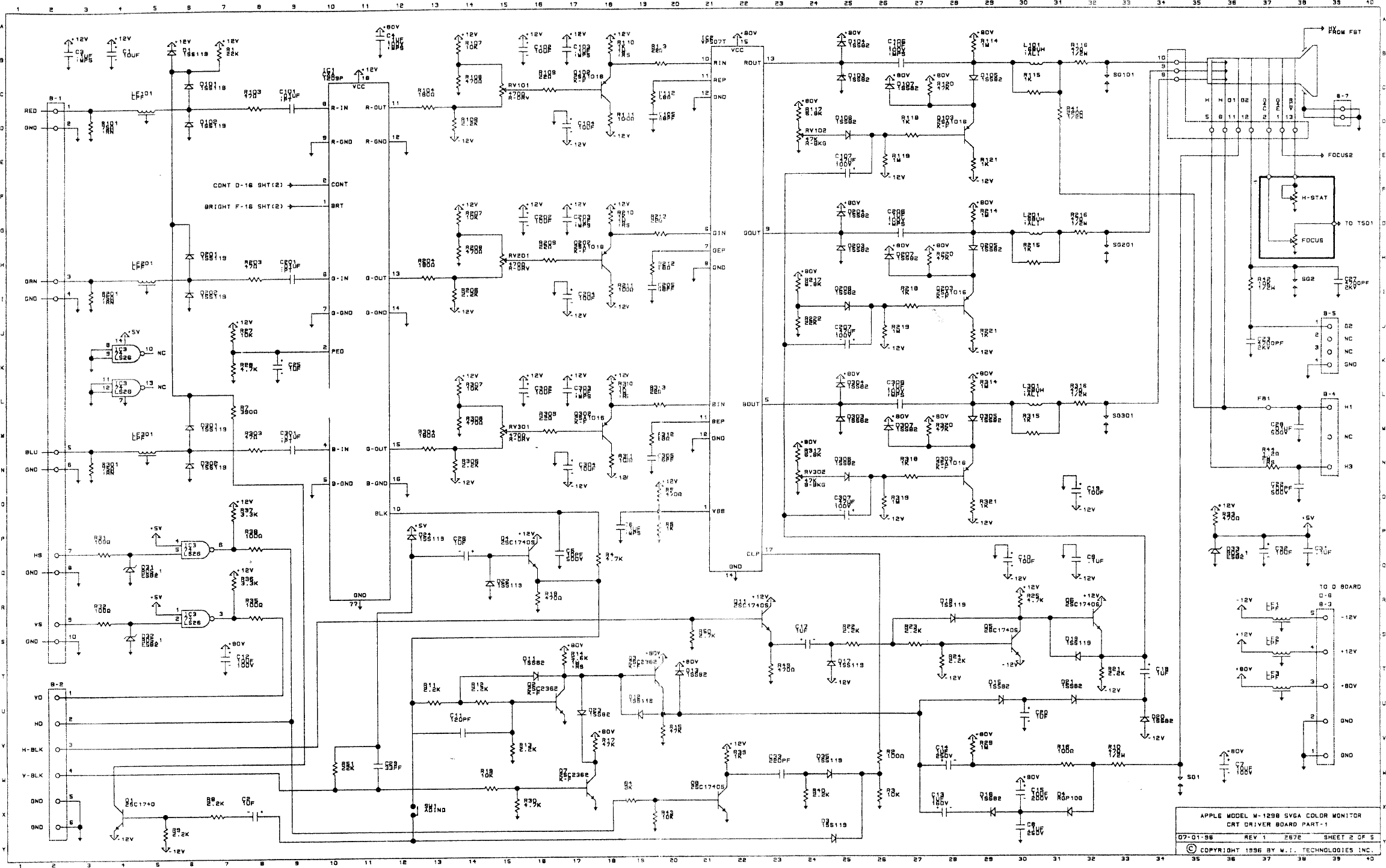 Page 2 of 5 - Apple M-1298 Monitor Schematic