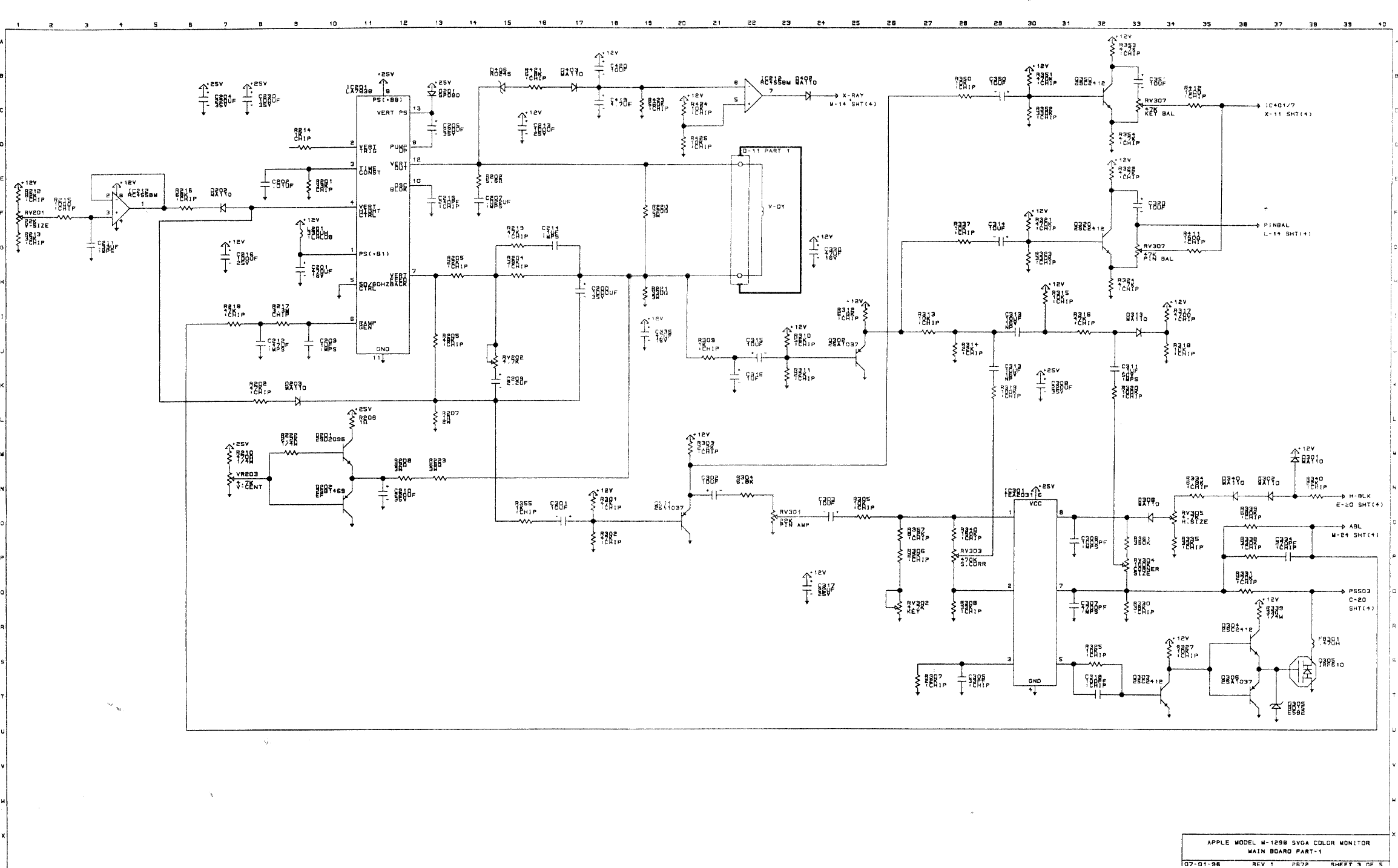 Page 3 of 5 - Apple M-1298 Monitor Schematic