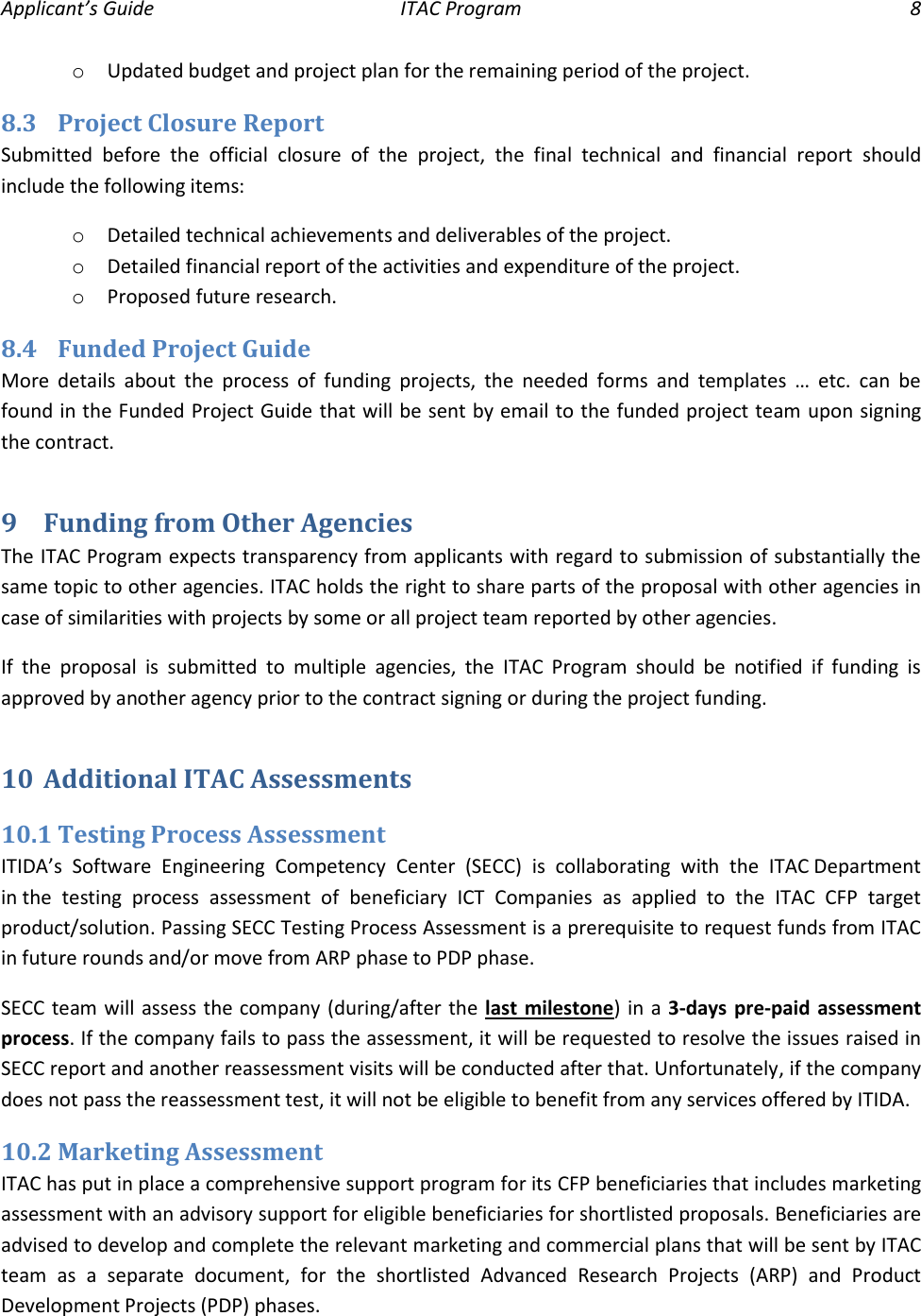 Page 8 of 9 - Applicant’s Guide For Proposal Submission Applicant 2016