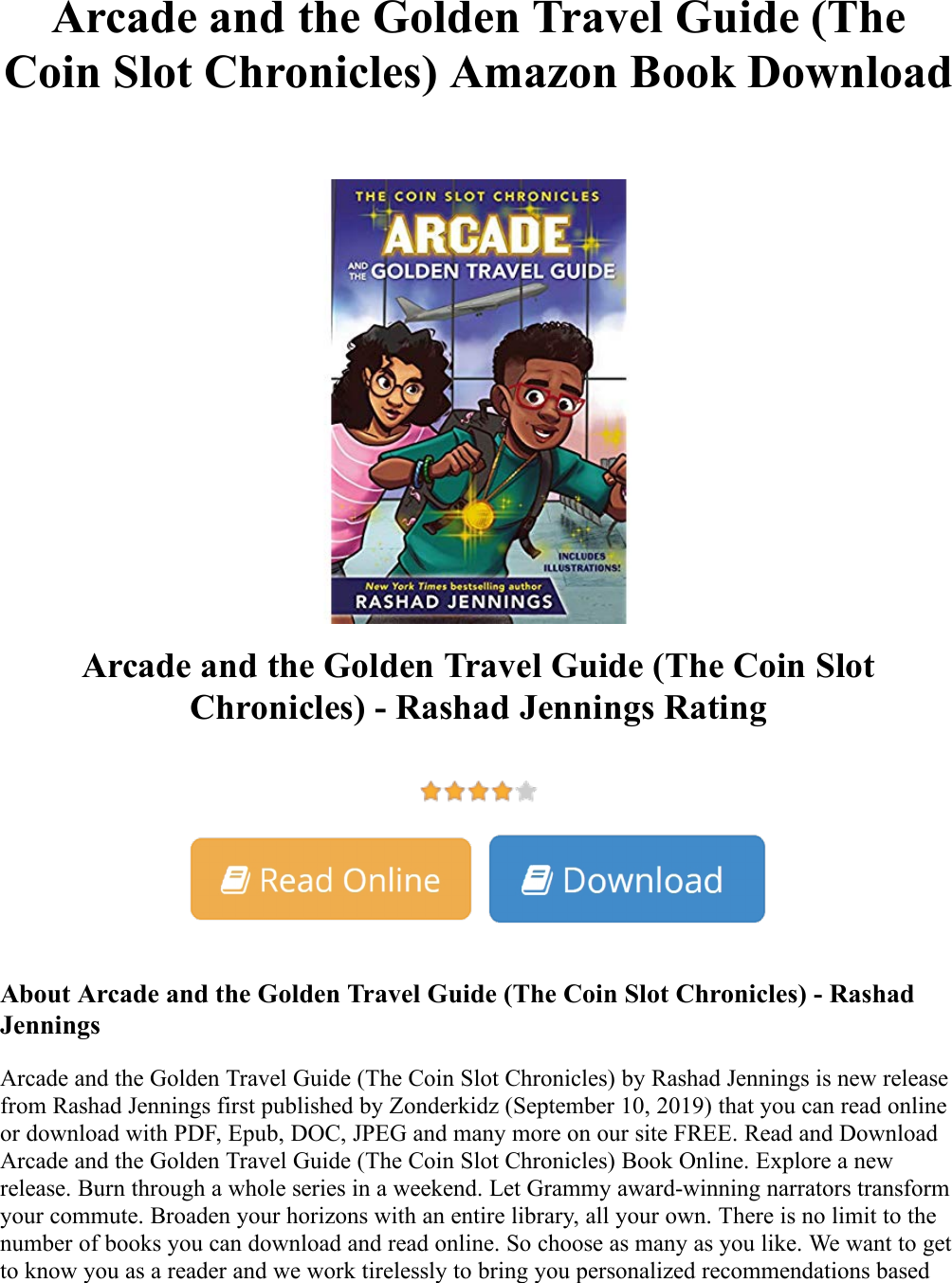 Page 1 of 2 - Arcade And The Golden Travel Guide (The Coin Slot Chronicles) - Rashad Jennings Amazon Book  Arcade-and-the-Golden-Travel-Guide-The-Coin-Slot-Chronicles