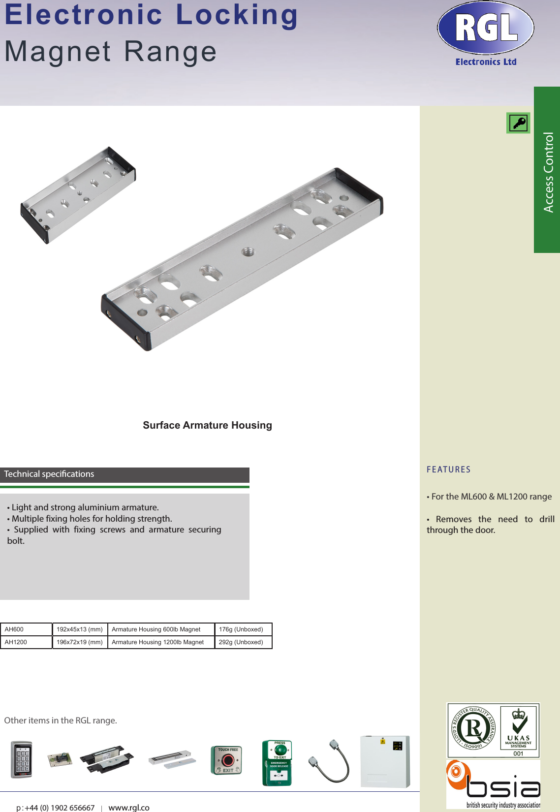 Page 1 of 1 - Armature Housings - Feature Sheet