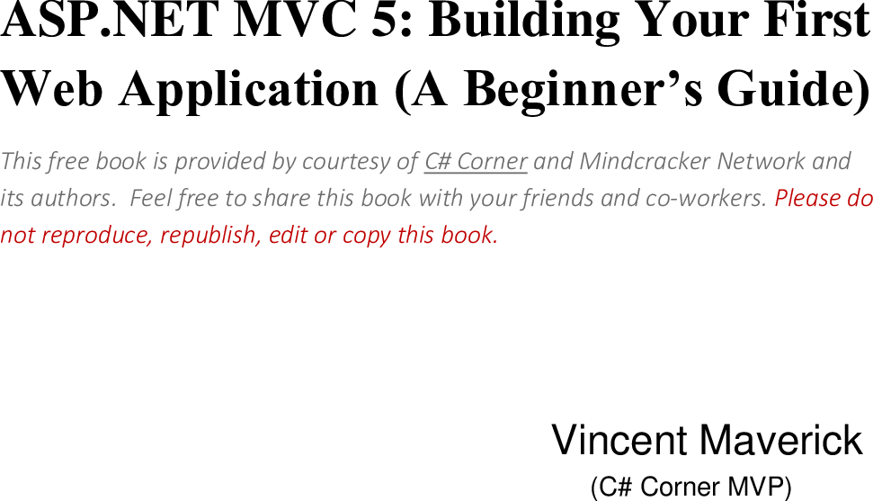 Asp Net Mvc 5 A Beginner S Guide