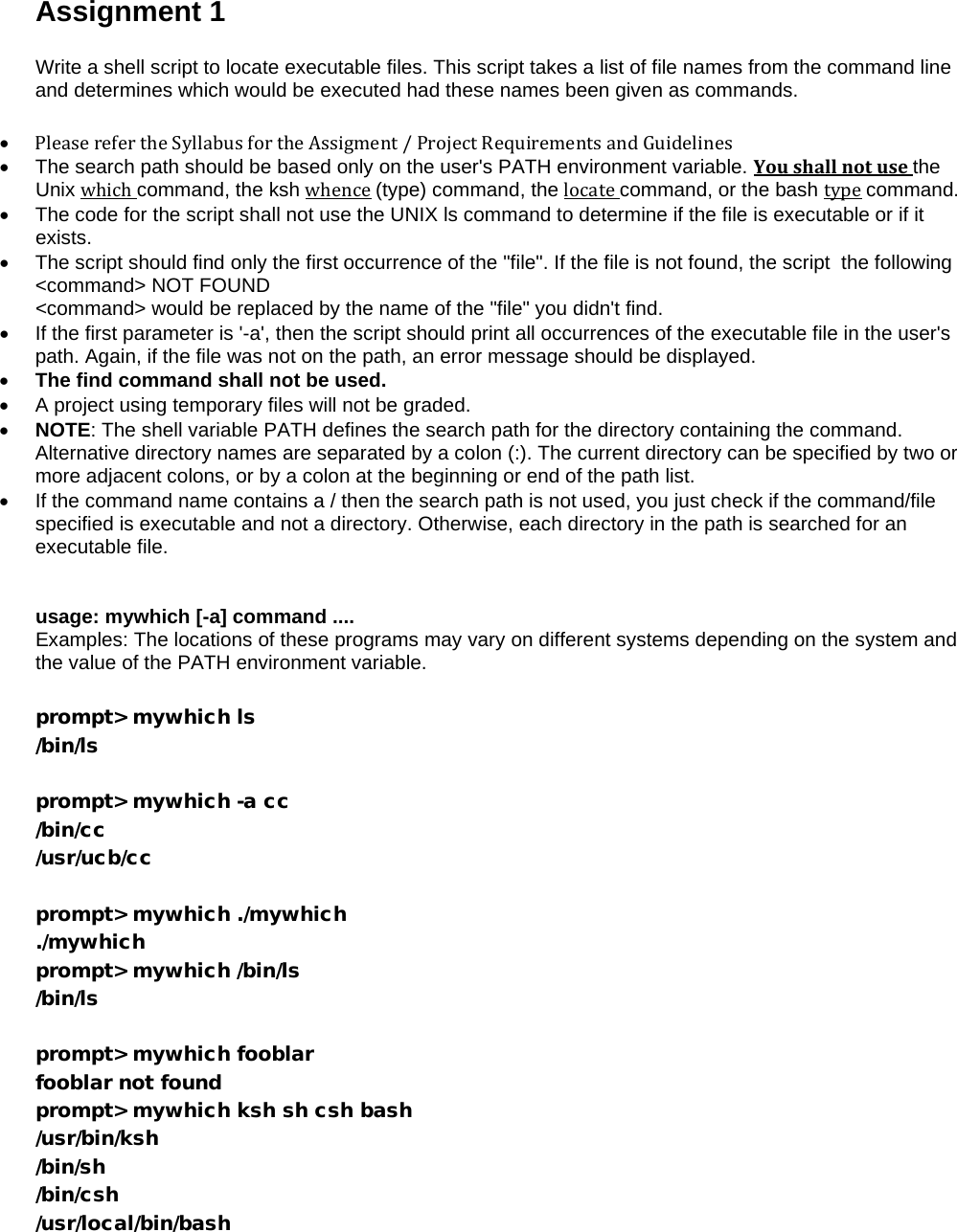 Page 1 of 2 - Assignment 1 Instructions