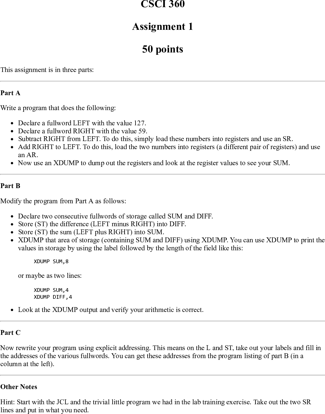 Page 2 of 2 - Assignment 1 Instructions