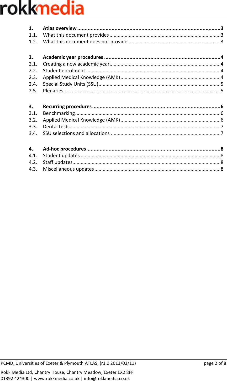 Page 2 of 8 - ATLAS Procedures Guide V1.0