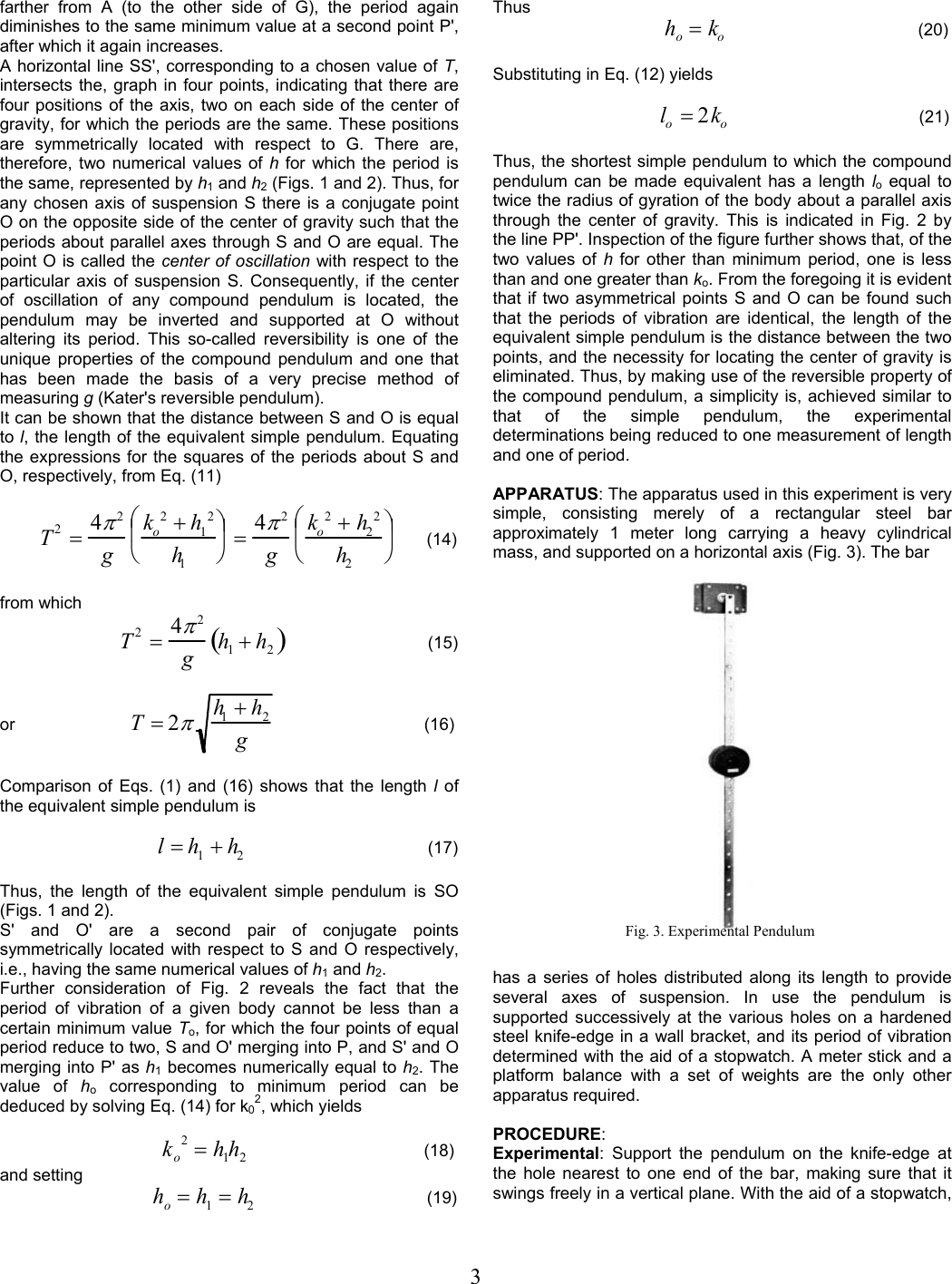 Page 3 of 4 - B 01 CENCO Compound Pendulum Manual
