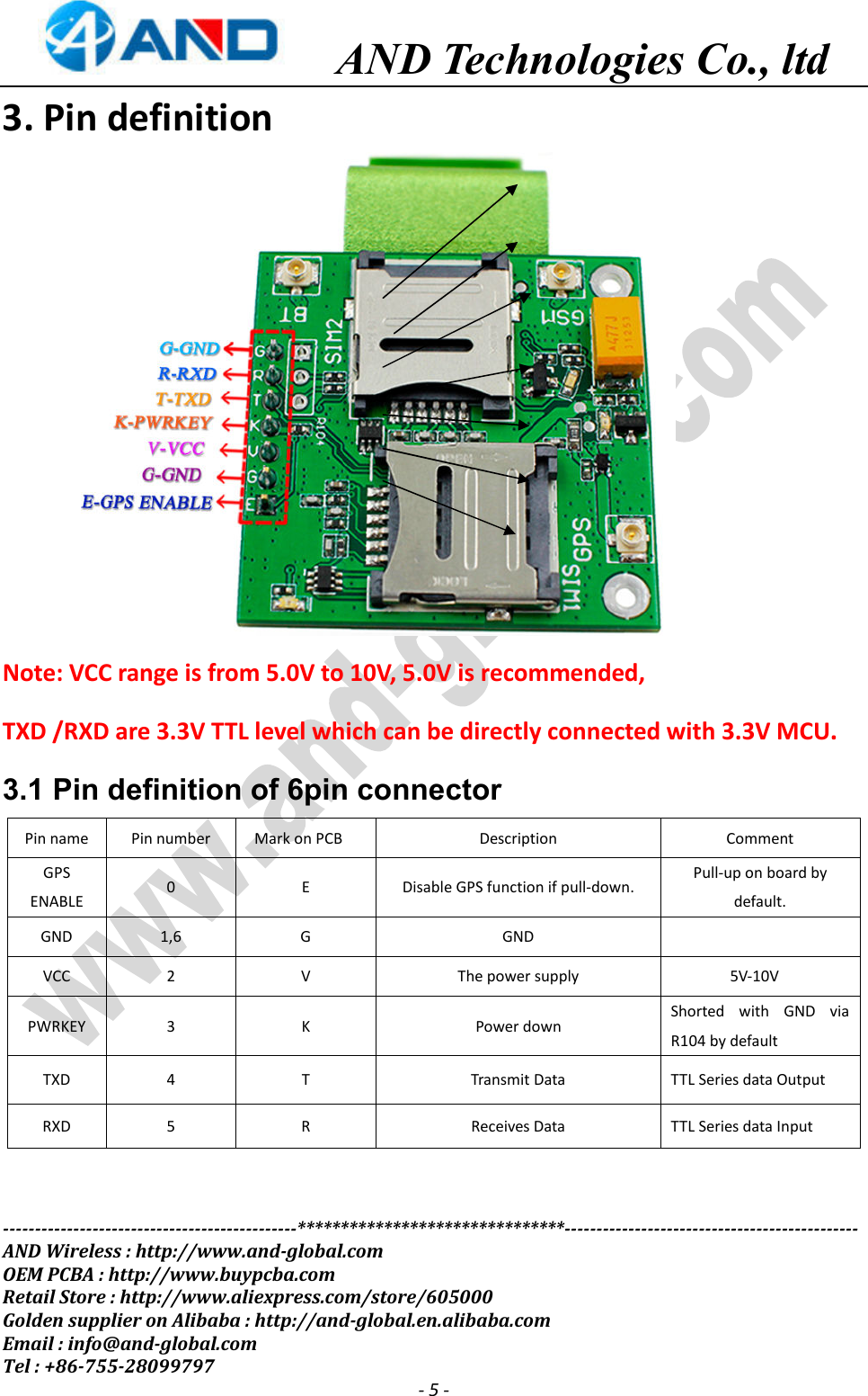 Page 5 of 11 - BK-SIM868 Board User Manual V1