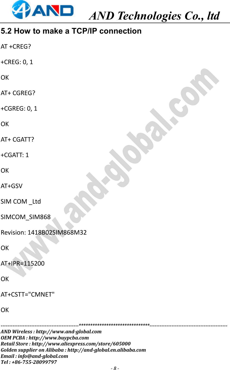 Page 8 of 11 - BK-SIM868 Board User Manual V1