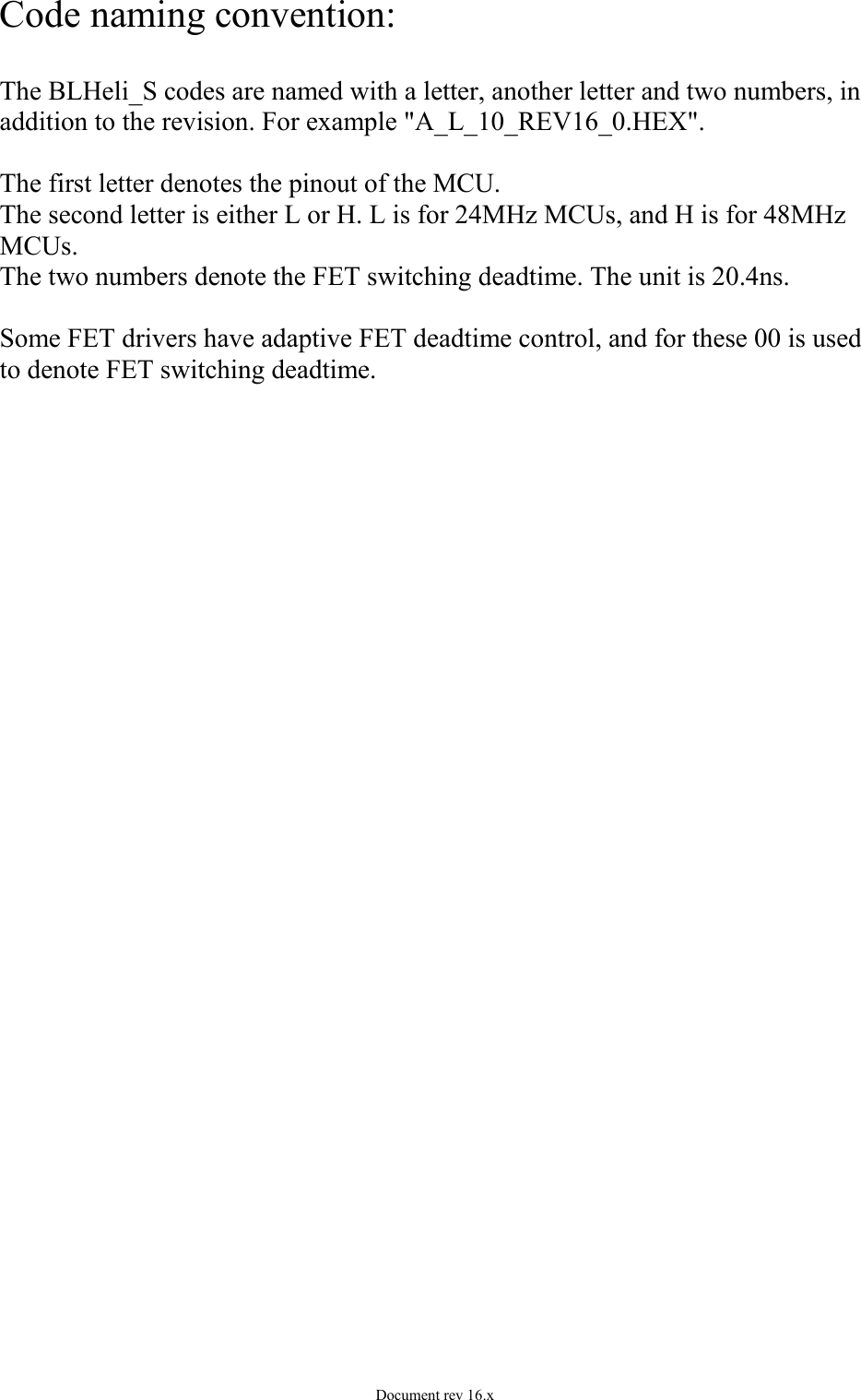Page 2 of 10 - BLHeli_S Manual SiLabs Rev16.x BLHeli S Si Labs