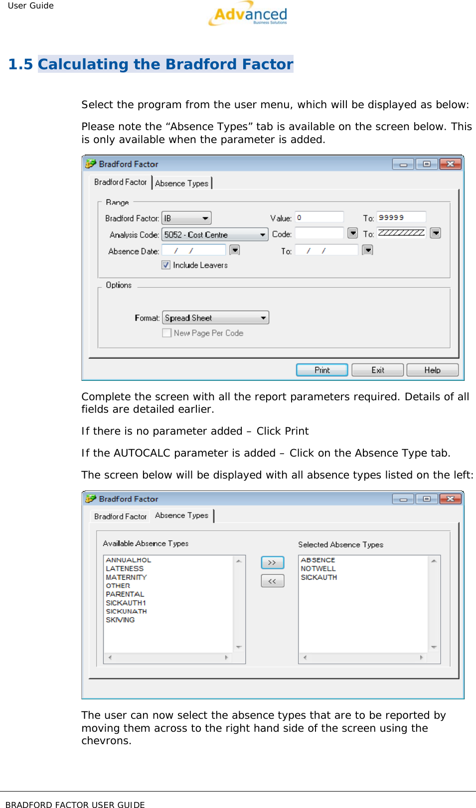 Page 9 of 11 - BRADFORD FACTOR USER GUIDE