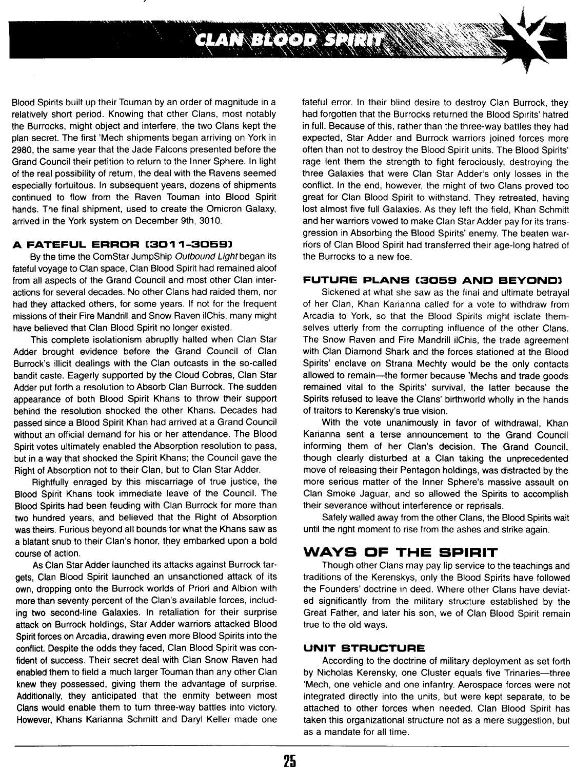 Battle Tech 1706 Field Manual, Crusader Clans