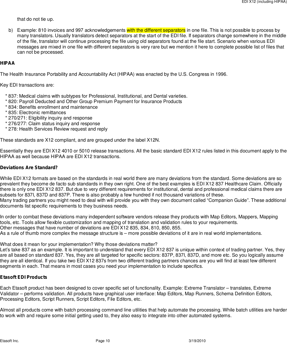 Page 10 of 11 - Beginners Guide To EDI X12 (including HIPAA)