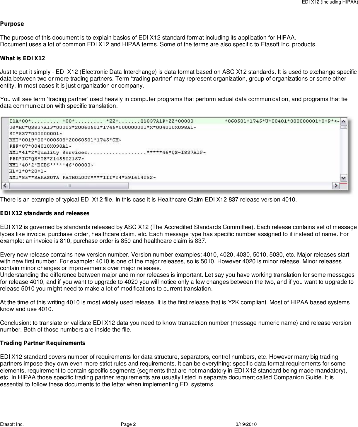 Page 2 of 11 - Beginners Guide To EDI X12 (including HIPAA)