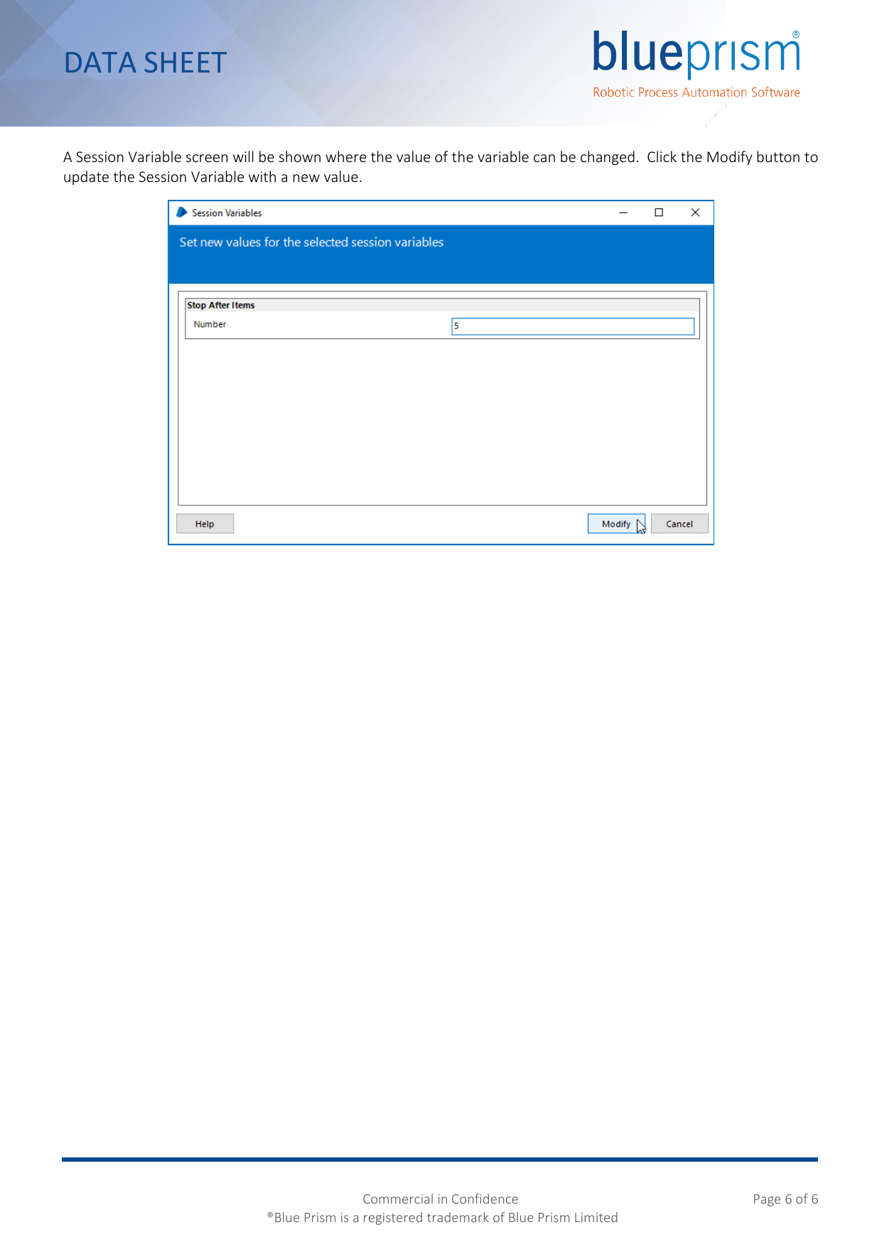 Page 6 of 6 - Environment And Session Variables Blue Prism Guide