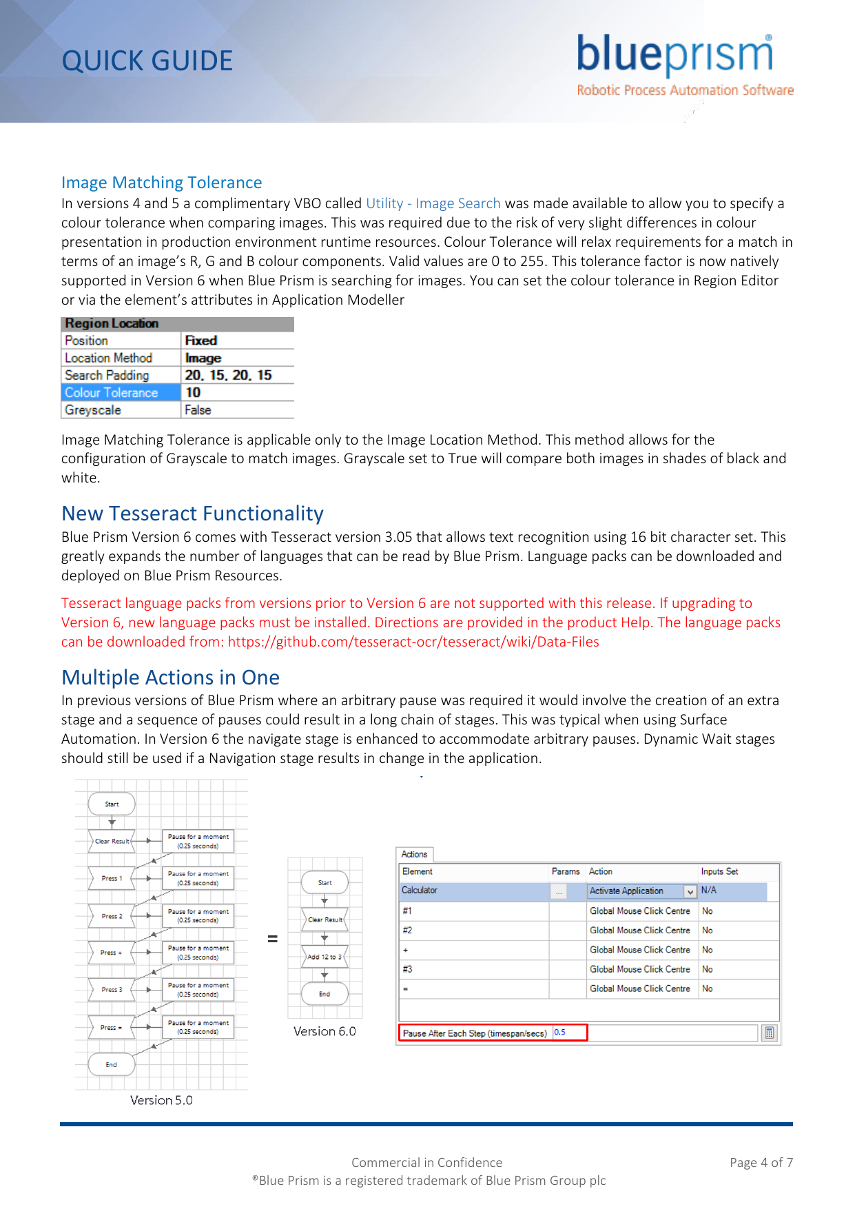 Page 4 of 7 - Version 6 - Quick Guide For Developers Blue Prism