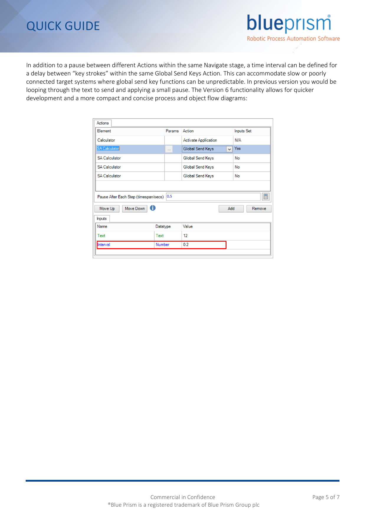 Page 5 of 7 - Version 6 - Quick Guide For Developers Blue Prism