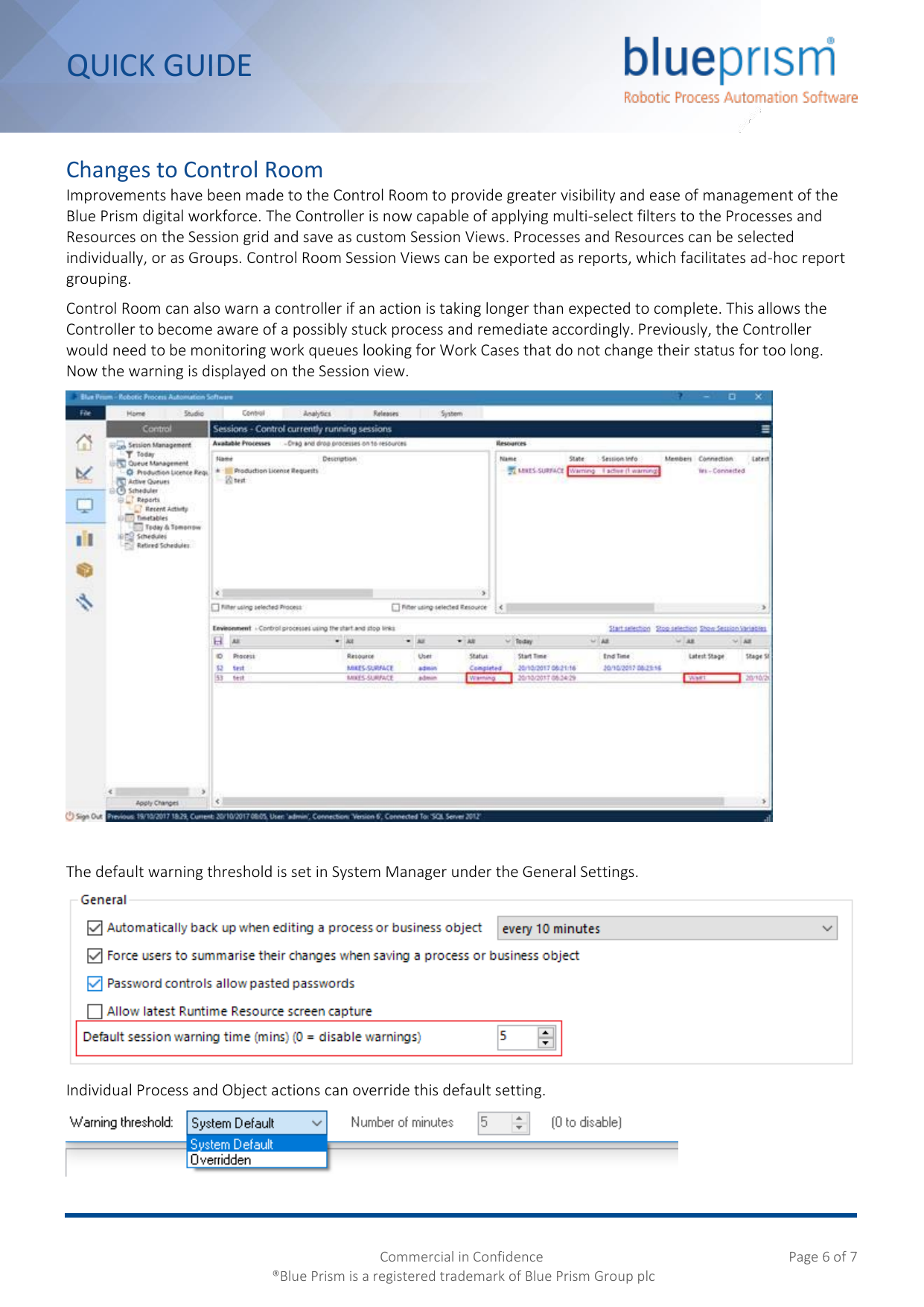 Page 6 of 7 - Version 6 - Quick Guide For Developers Blue Prism