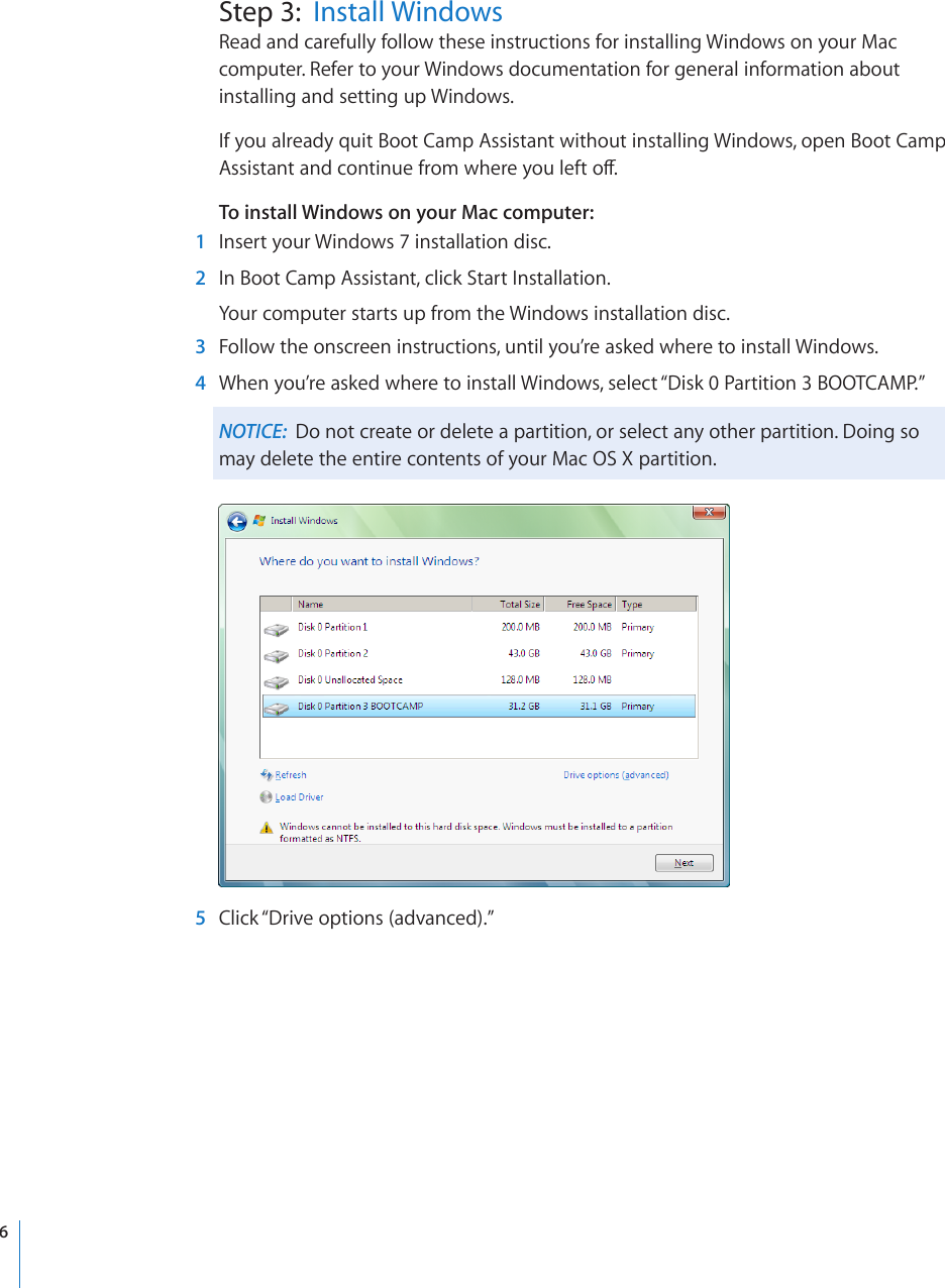Page 6 of 12 - Boot Camp Installation & Setup Guide