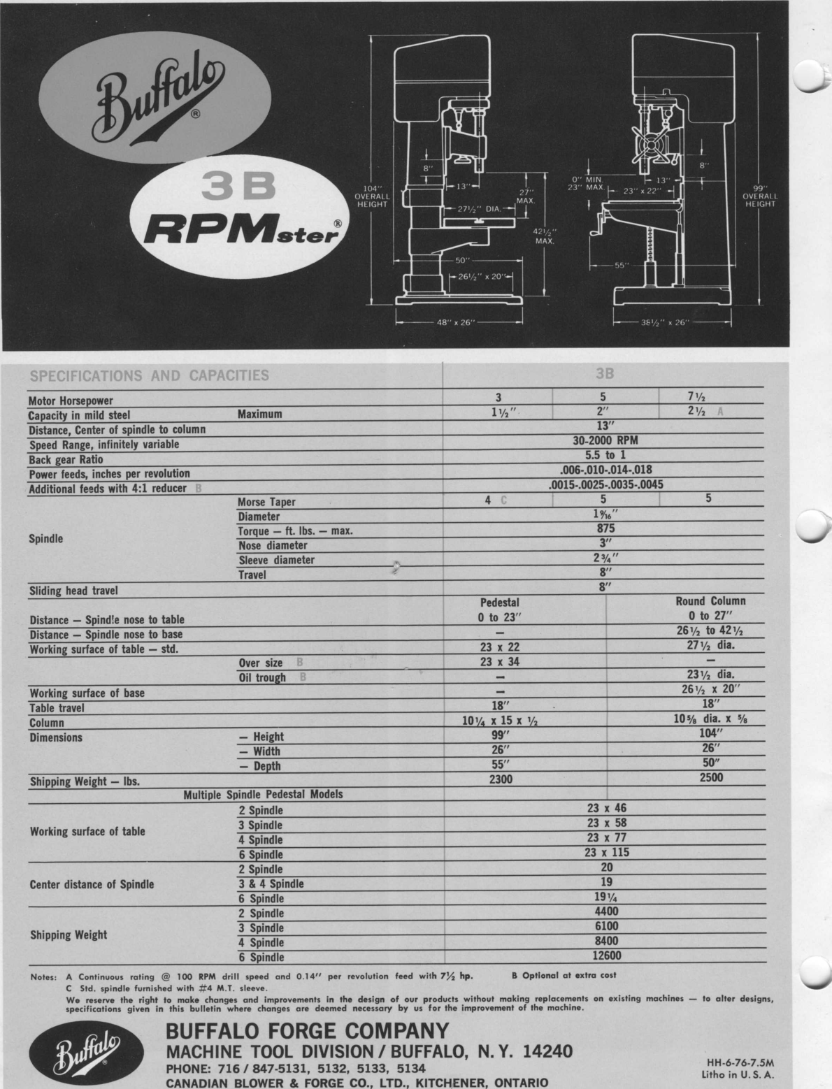 Page 8 of 8 - Buffalo-Forge-RPMSter-Drill-Press-Manual