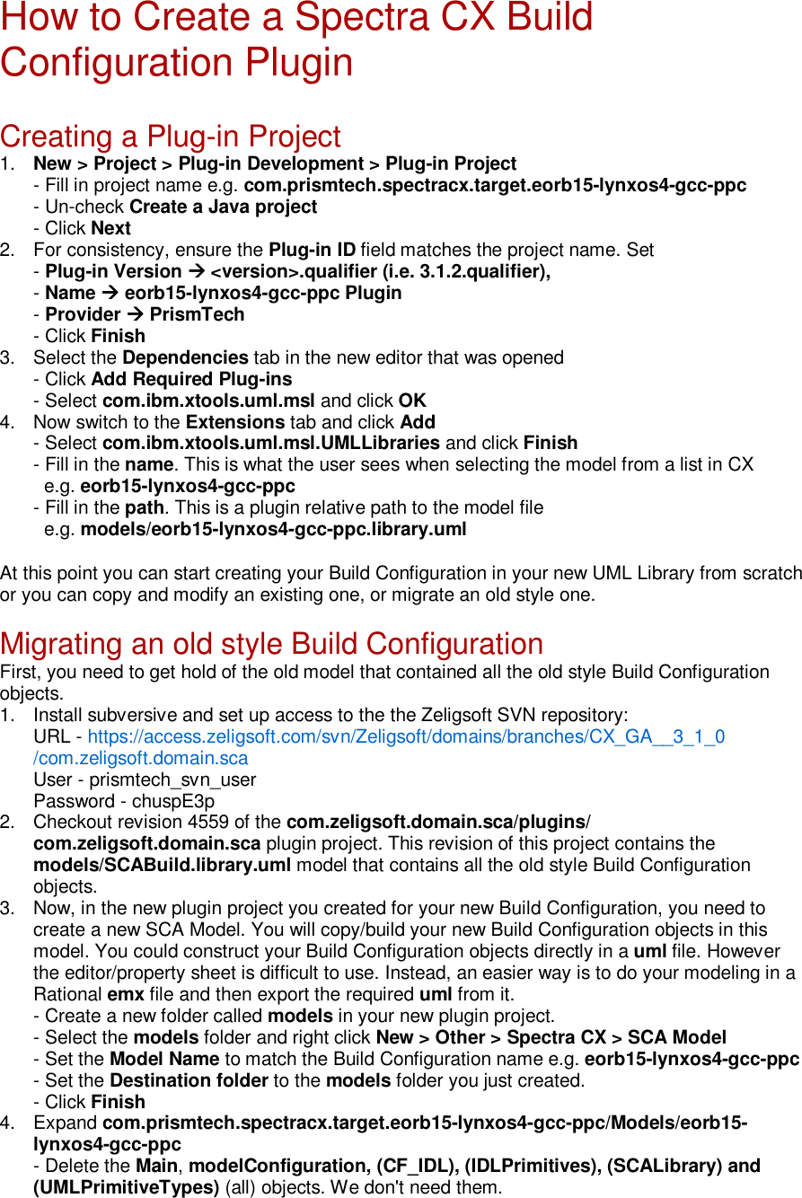 Page 1 of 2 - How To Create A Spectra CX Build Configuration Instructions