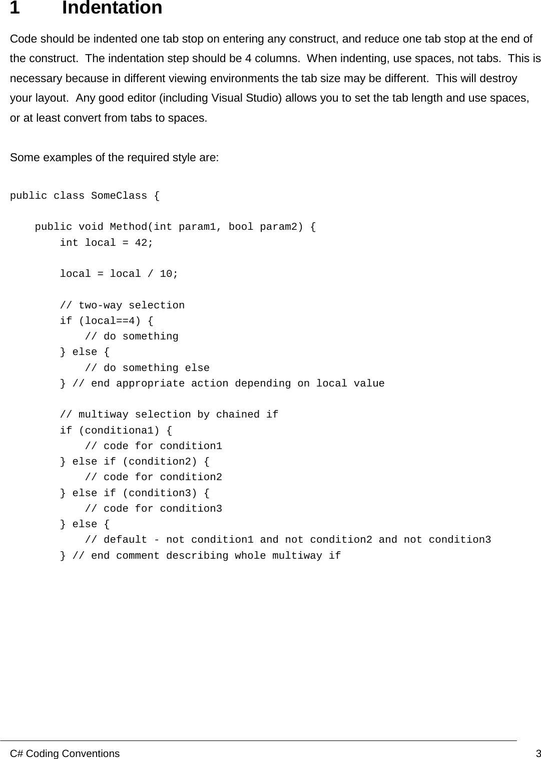 Page 3 of 12 - ITB116 Project Plan  - CAB201 C# Coding Style Guide