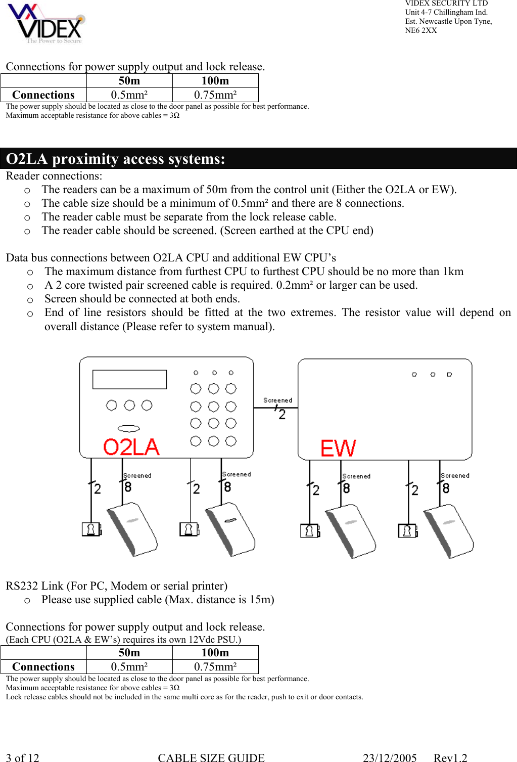 Page 3 of 12 - CABLE SIZE GUIDE