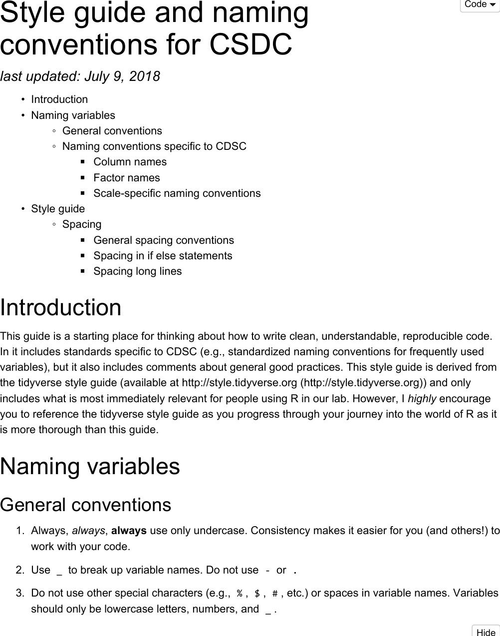 Page 1 of 8 - Style Guide And Naming Conventions For CSDC CDSC