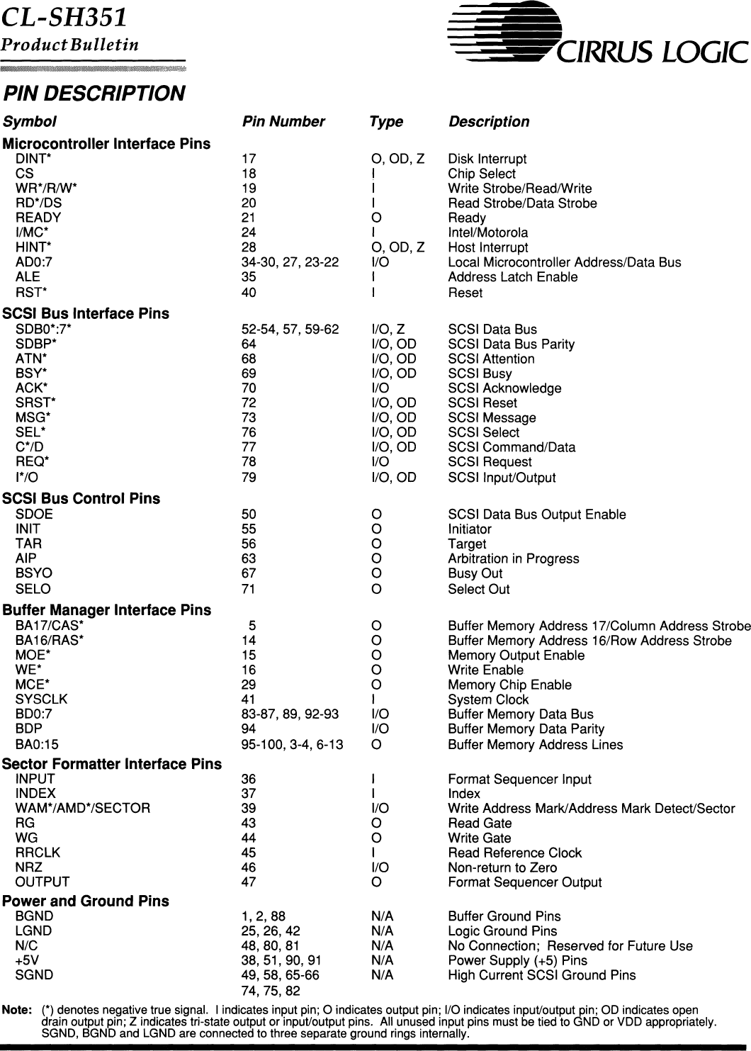 Page 3 of 6 - CL-SH351_High_Perf_Sync_Async_Integrated_SCSI_Disk_Ctlr_Product_Bulletin_Jan91 CL-SH351 High Perf Sync Async Integrated SCSI Disk Ctlr Product Bulletin Jan91