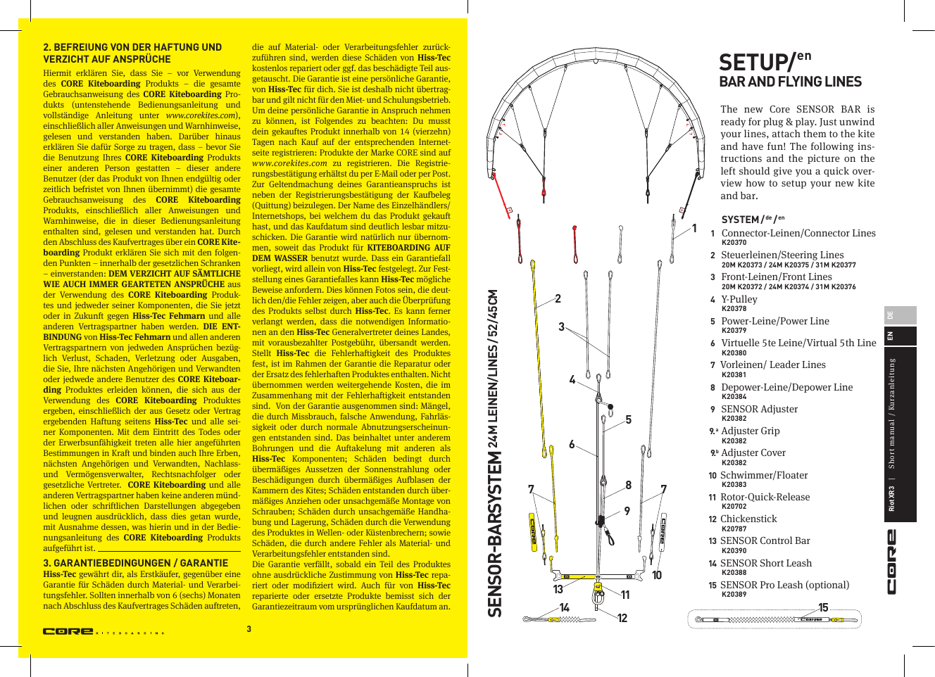 Page 3 of 8 - CORE-RiotXR3_manual_en-de CORE RIOT XR3 Handbuch Manual