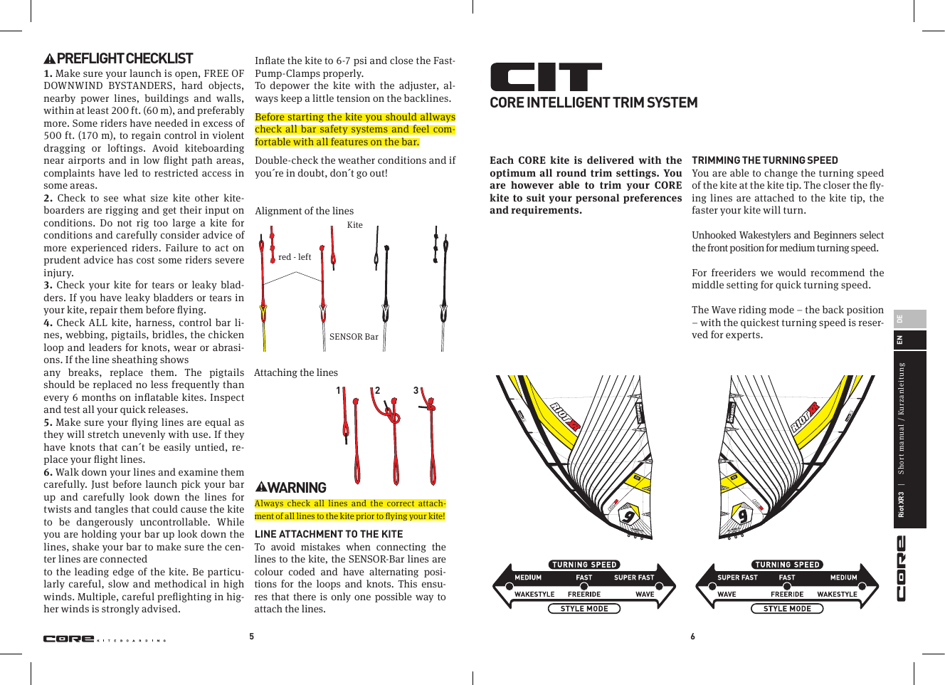 Page 4 of 8 - CORE-RiotXR3_manual_en-de CORE RIOT XR3 Handbuch Manual